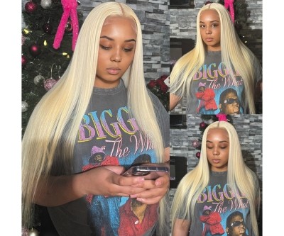 200 Density Straight 613 Blonde 13x4 Lace Front Wig