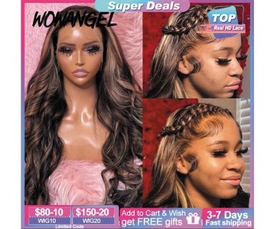  250% 13x4 HD Lace Frontal Wigs Body Wave Highlight