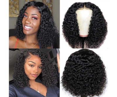 Short Bob Wig Jerry Curly Human Hair Lace Frontal Wigs