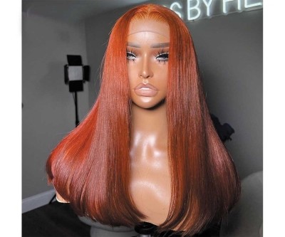 Transparent 13x4 13x6 Lace Frontal Wig Ginger Orange
