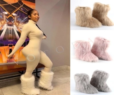 Women Warm Fur Boots Woman Winter Plush